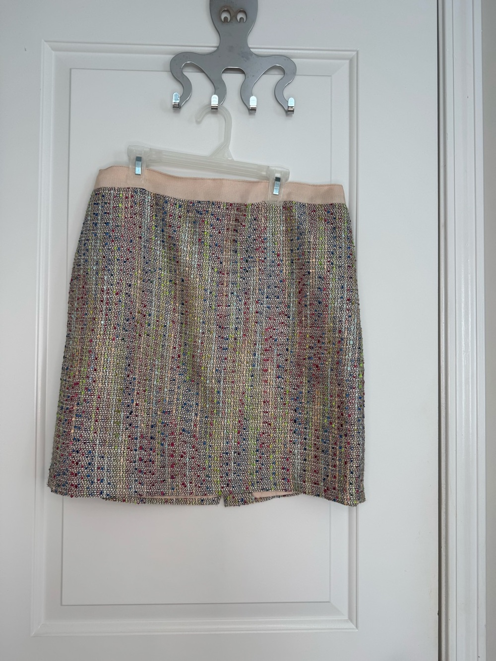 Women's Midi Skirt Boucle Multi Colored Size 8 Work Casual Office Party